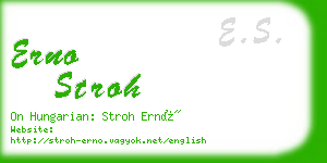 erno stroh business card